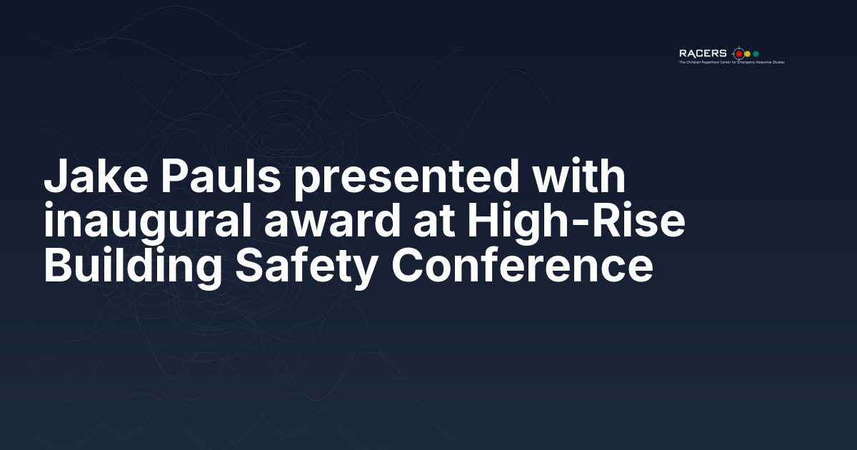 Jake Pauls presented with inaugural award at High-Rise Building Safety Conference