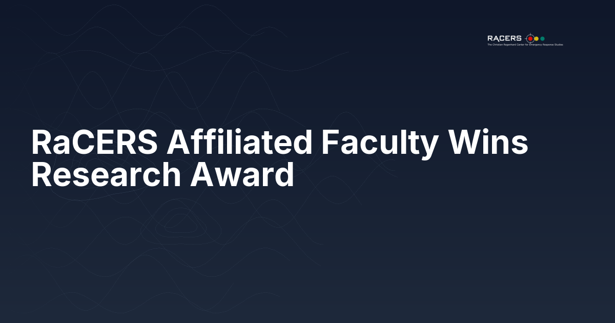 RaCERS Affiliated Faculty Wins Research Award