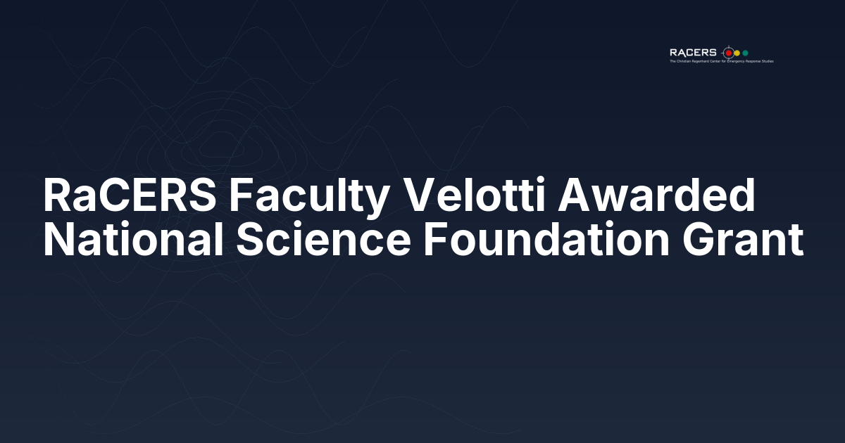 RaCERS Faculty Velotti Awarded National Science Foundation Grant