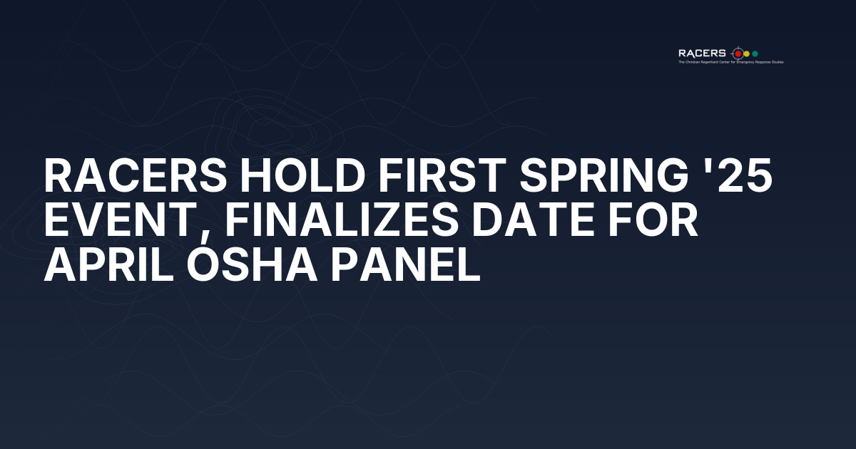 RACERS HOLD FIRST SPRING ’25 EVENT, FINALIZES DATE FOR APRIL OSHA PANEL