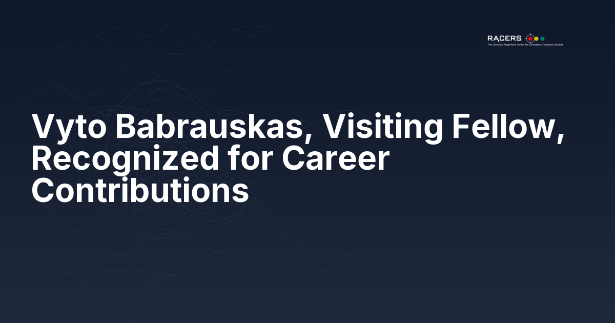 Vyto Babrauskas, Visiting Fellow, Recognized for Career Contributions